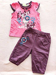 Літній  комплект для дівчинки, бриджі та футболка 74, 86 розмір. ТН-16