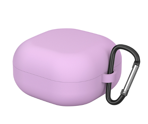 Силіконовий чохол із карабіном для Samsung Galaxy Buds Live light purple, фото 1