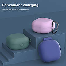 Силіконовий чохол із карабіном для Samsung Galaxy Buds Live light purple, фото 3