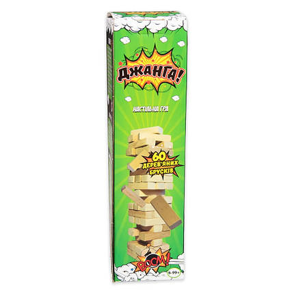 Розважальна гра Джанга 60 брусків дерев'яна українською Стратег, 30771, фото 1