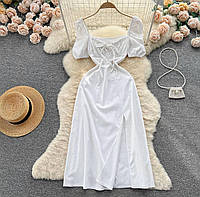Жіноча легка сукня з розрізом і ефектним бюстом супер софт Арт. 1454А299