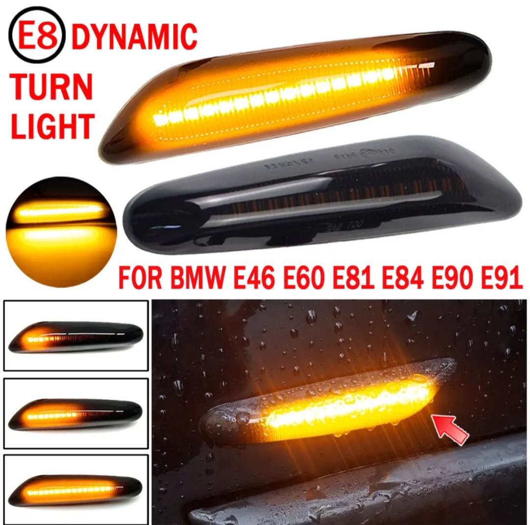 Динамічні повторювачі поворотів LED для BMW 3 E46 E60 E61 E83