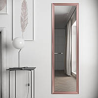 Зеркало настенное | в полный рост 168х48 | в узкой багетной раме | Розовое золото | Black Mirror для дома
