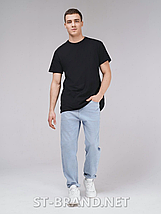 M,L,XL,2XL,3XL. Чоловіча однотонна футболка 100% Cotton, м'який та приємний матеріал - чорна, фото 2