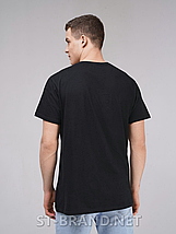 M,L,XL,2XL,3XL. Чоловіча однотонна футболка 100% Cotton, м'який та приємний матеріал - чорна, фото 3