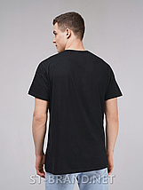 M,L,XL,2XL,3XL. Чоловіча однотонна футболка 100% Cotton, м'який та приємний матеріал - чорна, фото 4