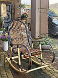 Плетені Крісло-гойдалка з лози+ ротанг. Арт:9985, фото 2