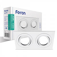 Встраиваемый светильник Feron DL6222 G 5.3. белый двойной квадратный поворотный HI-Tech