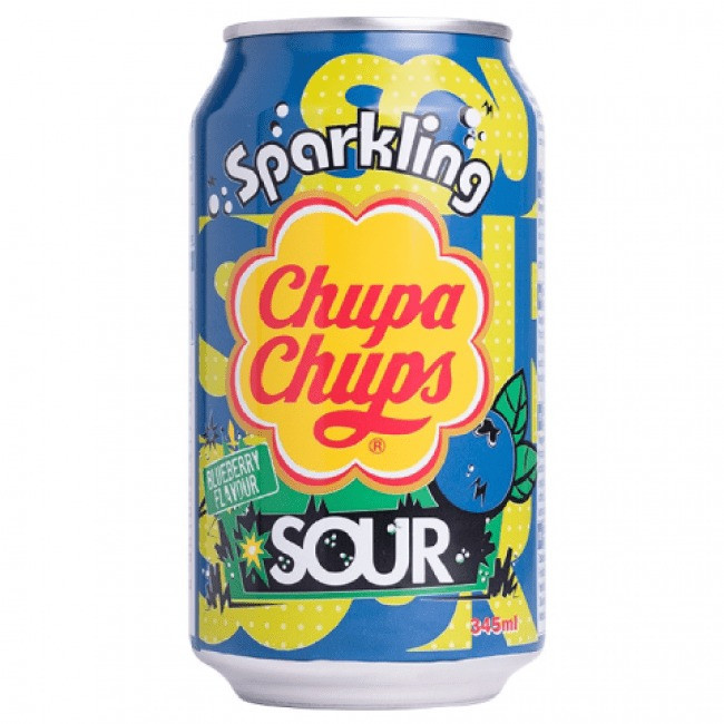 Газований напій Chupa Chups Sparkling Sour Blueberry Flavour 335ml