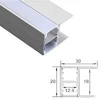 Профиль торцевой для ДСП 18мм анодированный для подсветки на 2 стороны LLS104