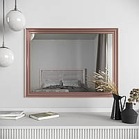 Прямоугольное зеркало на стену 78х58 Розовое золото Black Mirror в ванную комнату