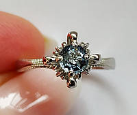 Серебряное кольцо с африканской голубой шпинелью 0.58ct (VVS) в круглой огранке 5.0 мм
