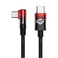 Кабель Baseus USB Type-C to USB Type-C MVP 2 Elbow-shaped 2 м Black/Red (CAVP000720)