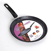 Сковорода млинна 22 см з кованого алюмінію з мармуровим антипригарним покриттям Benson бакелітова ручка