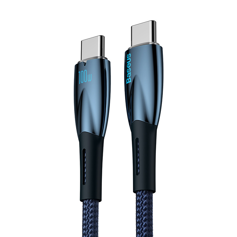 Кабель Baseus USB Type-C to USB Type-C Glimmer Power Delivery 100 Вт 1 м Blue (CADH000703)