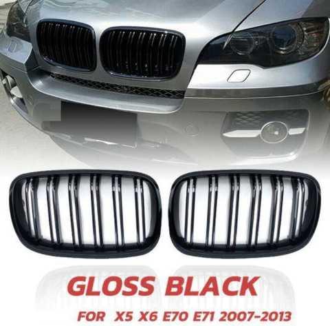 Решітка радіатора BMW (БМВ) X5 X6 series E70 E71 2006 - 2013 року Глянець 2 ребра Ніздрі BMW E70 E71 2006 - 2013