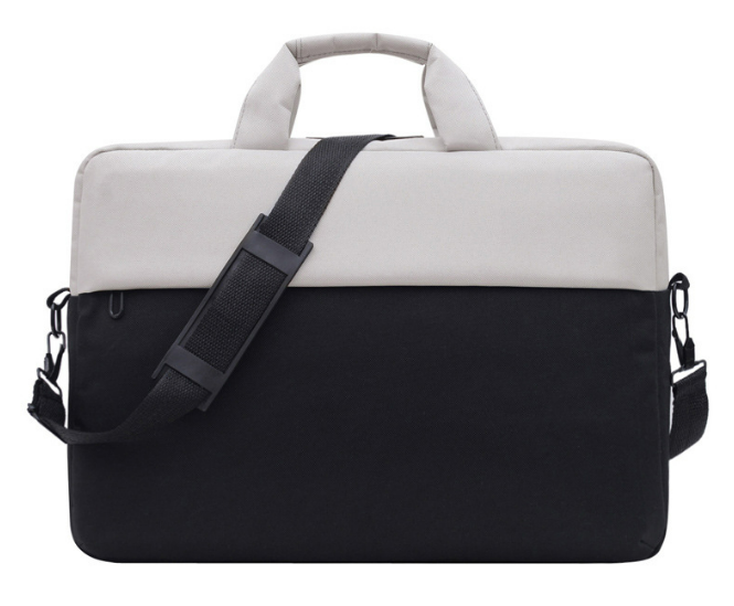 Сумка для ноутбука чорно-сіра 15.6"  Містка сумка для ноутбука Захисна сумка для ноутбука 15 дюймів чорно-сіра, фото 1