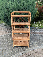 Плетена полка  з шухлядою   з лози