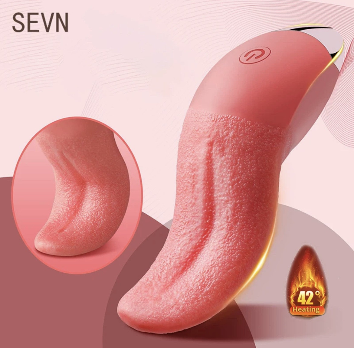 Вібратор з нагріванням у формі язика для клітора vibrator hot tongue, 10 режимів, USB заряджання, 11,2 х3, 7 см.
