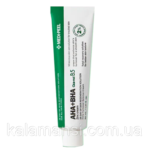 Крем для обличчя з кислотним комплексом та цинком Medi-Peel AHA BHA Zinc Cica-Nol B5 Cream 30мл
