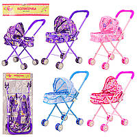 КОЛЯСКА МЕТАЛ 9309L (12ШТ) 3 ВІДИ, ЗІМОВА, 4 ПІДВЕЙНІ КОЛЕСУ, В ПАРІ 46*26*53СМ