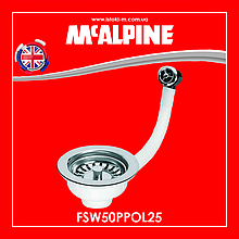 Злив для кухонної мийки з круглим переливом 1 1/2x113 мм FSW50PPOL25 McAlpine