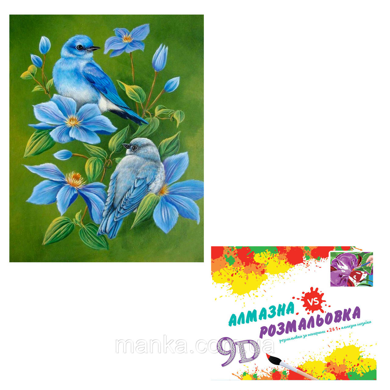 Картина 3-D ефект арт. CY2259 (30шт) 2 в 1 Алмазна мозаїка+розмальовка, на підрамнику, розмір 40х50 см