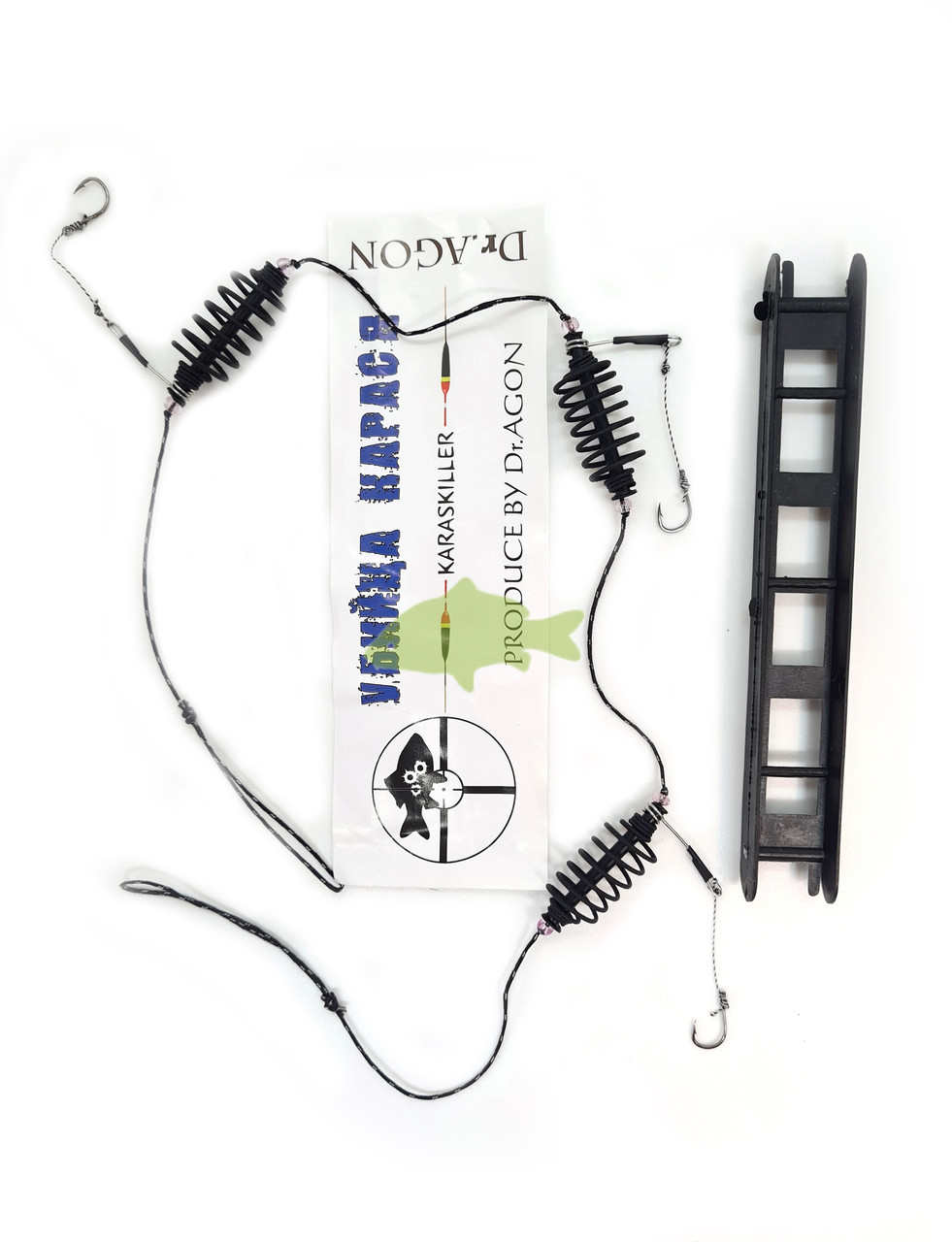 Монтаж на карася без груза Dr.Agon Вбивця карася на 3 гачки (снасть для донного лову (заг. довжина 60 см)), фото 1