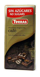Черный шоколад Torras c кофе без сахара , 75 гр - фото 1 - id-p325334411