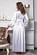 Весільний атласний комплект для нареченої довгий халат з пеньюаром Білий, фото 4