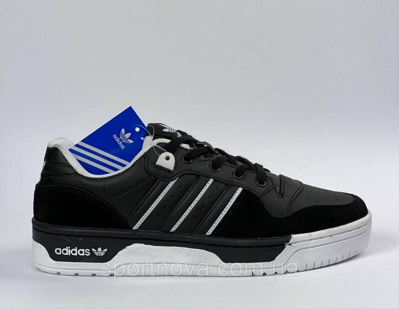 Чоловічі кросівки демісезон Adidas Forum Jeremy Scott шкіра/замша чорні р 41-46