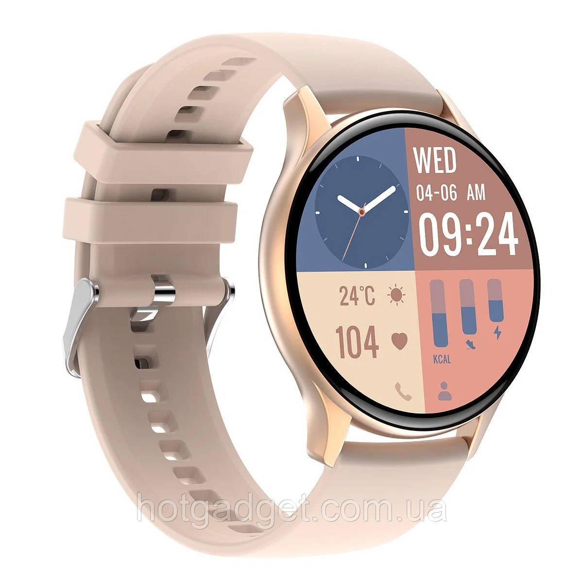 Смарт-годинник жіночий Lemfo HK89 Gold (дзвінки, тонометр, пульсоксиметр) AMOLED екран