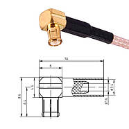 Кабель антенний BNC Female (мама) - MCX кутовий 20см перехідник пігтейл для роутерів антен модемів GPS модулів, фото 3