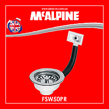 Злив для кухонної мийки з прямокутним переливом 1 1/2x113 мм FSW50PR McALPINE
