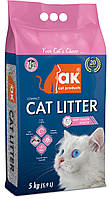 Наполнитель для кошачьего туалета AK Cat Compact Cat LITTER бентонитовый комкующийся детская присыпка 5 кг