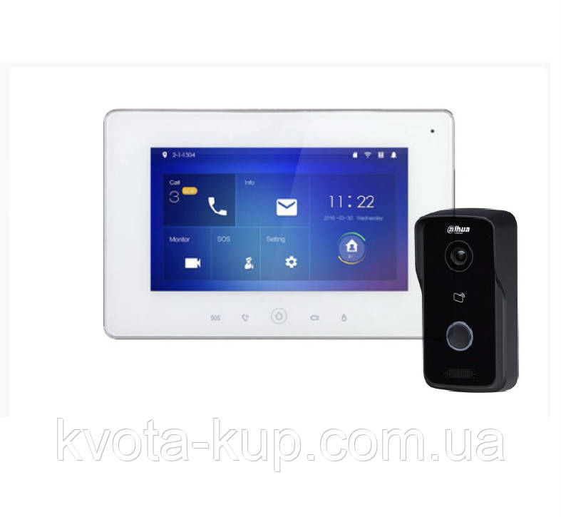 Комплект ІР домофону 7" (VTO2111D-P-S2 + VTH5221DW-S2), фото 1