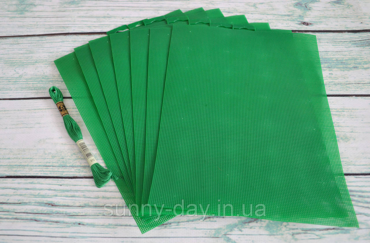 Пластикова канва 14 каунт - зелений яскравий, фото 1