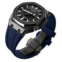 Ремешок, безель (рант) для часов Casio G-SHOCK GA-2100 / GA-2110 / GA-B2100 Черный с синим