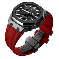Ремінець, безель (рант) для годинника Casio G-SHOCK GA-2100 / GA-2110 / GA-B2100 Черный с красным