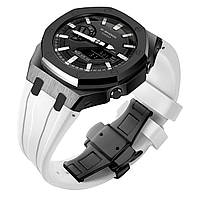 Ремешок, безель (рант) для часов Casio G-SHOCK GA-2100 / GA-2110 / GA-B2100 Черный с белым