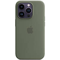 Чохол Silicone case (AAA) full with Magsafe для Apple iPhone 14 Pro Max (6.7") (Зелений / Olive) 57032