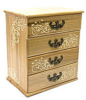 Скринька-комод на 4 ящики з натурального дерева
