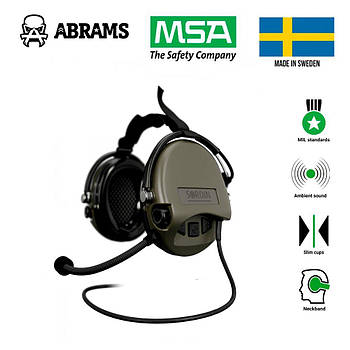 Активні навушники гарнітура MSA Sordin Supreme MIL CC Neckband 76332-06-S | Green PVC