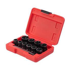 Набір екстракторів подовжених для пошкоджених болтів та гайок, 10 од. INTERTOOL SD-8008 mst mst