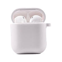 Силіконовий футляр з мікрофіброю для навушників Airpods 1/2 (Білий / White) 39442