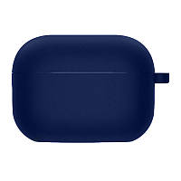 Силіконовий футляр з мікрофіброю для навушників Airpods Pro (Темно-синій / Midnight blue) 39443