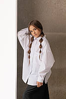 Шкільна блуза для дівчинки вільного крою (білий) 110 PaMaranchi