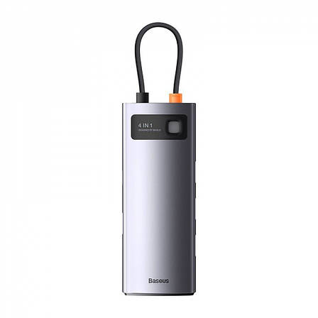 USB-Хаб Baseus Metal Gleam Series 4-in-1 (4xUSB3.0) gray, фото 1