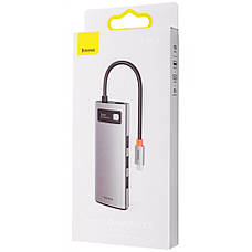 USB-Хаб Baseus Metal Gleam Series 5-in-1 (3xUSB3.0 + 4KHD + Type-C) gray, фото 3