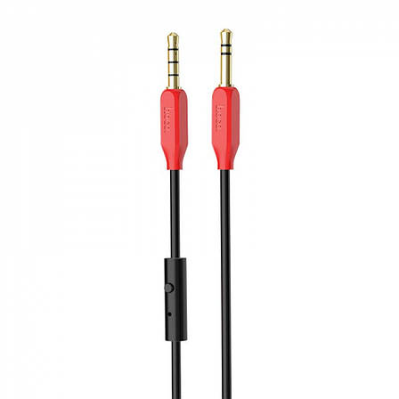 Кабель AUX Hoco UPA12 With Mic (1m) black, фото 1